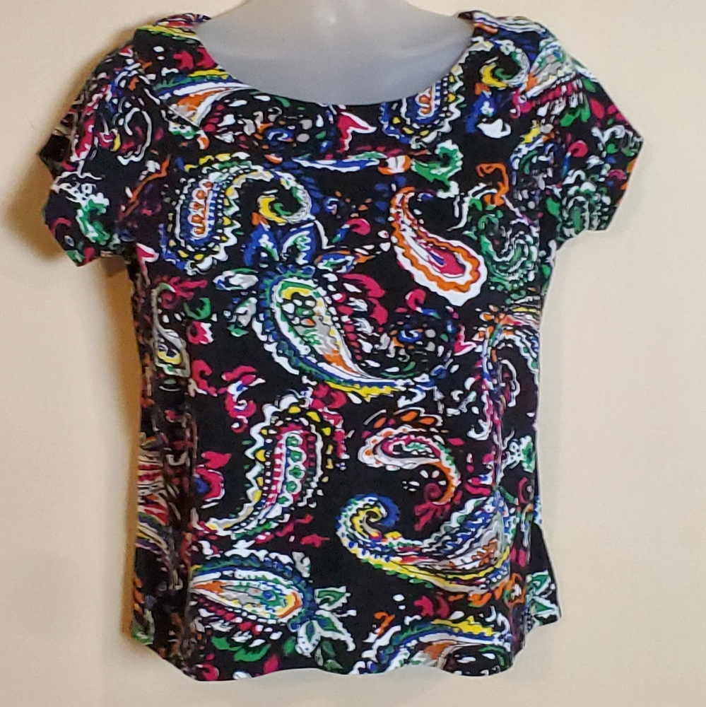 Vibrant Rafaella Paisley Tee Top 1X